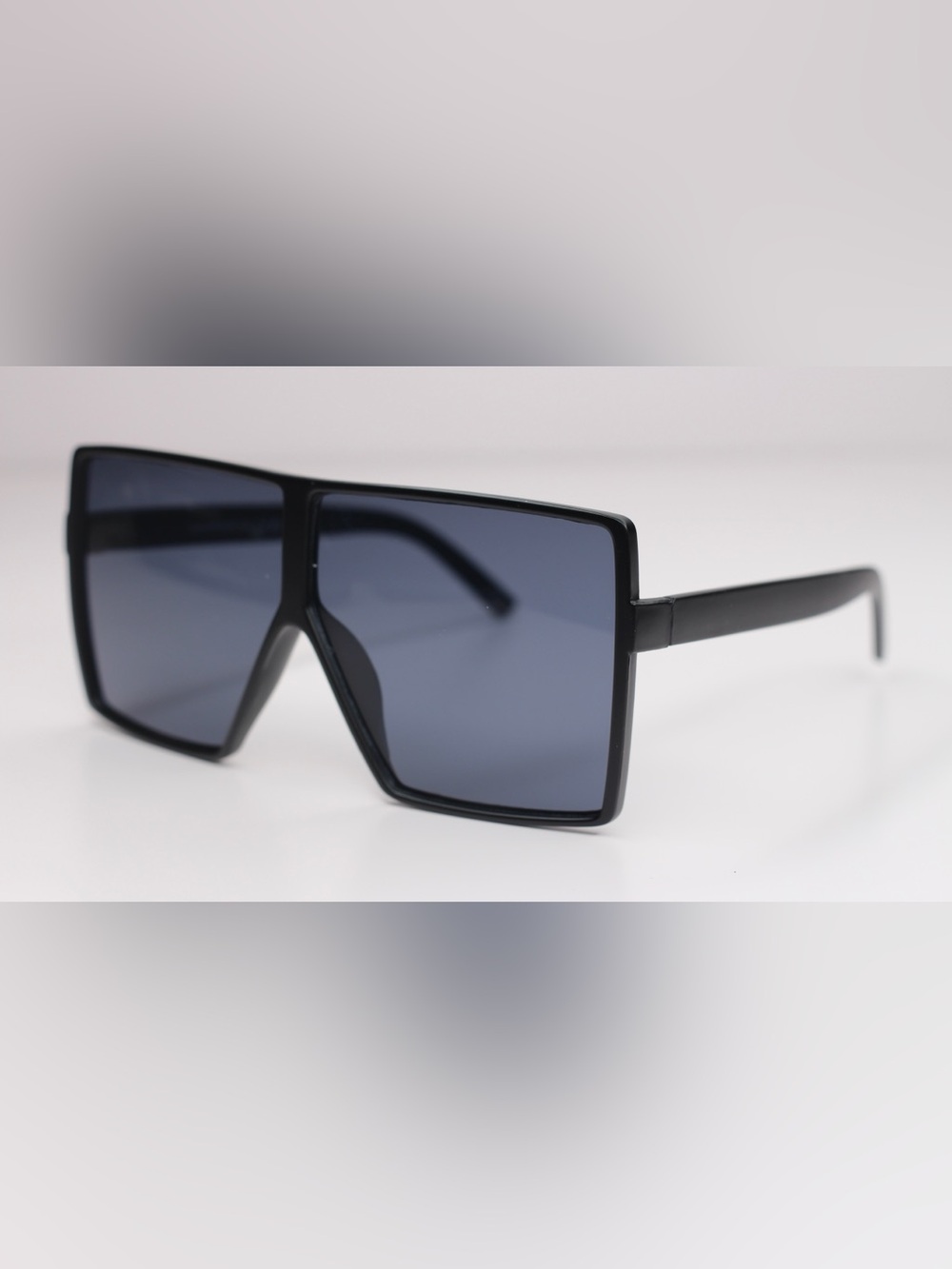 Oversized Black Shield Sunglasses - Brand Not Visible